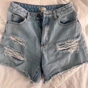 Billabong Light Blue Distressed Jean Shorts